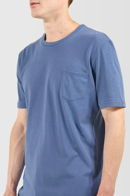 Cotton Blouses for Comfortable -Men's Pocket T Shirt - RAF Blue