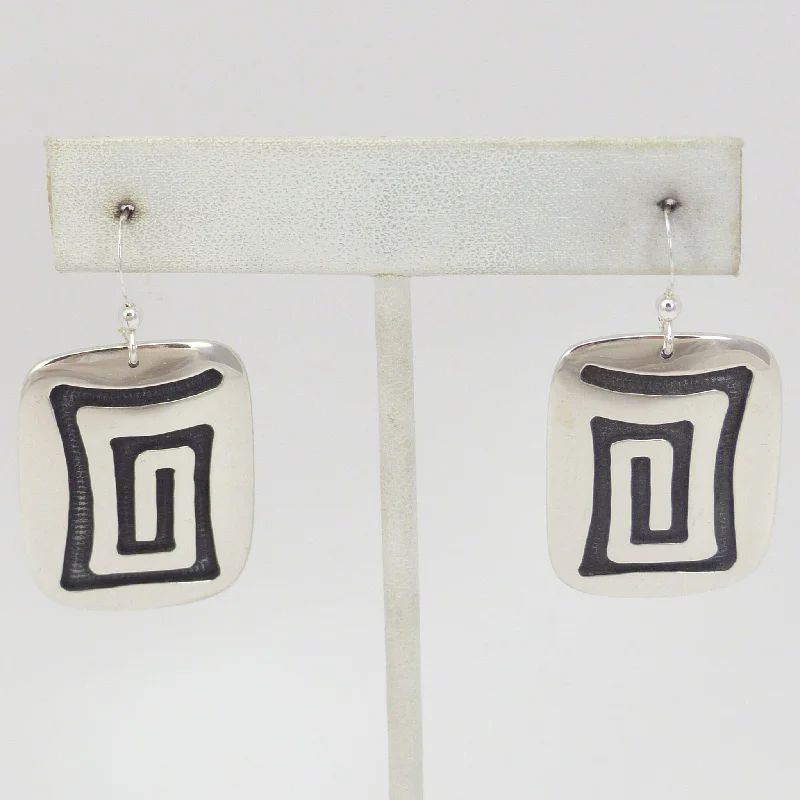 Oval Drop Earrings for Grace -Water Ripple Earrings