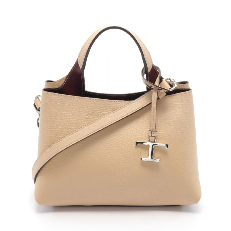 Handle bags with padded handles for comfort -Tod's Leather Micro Handbag Beige