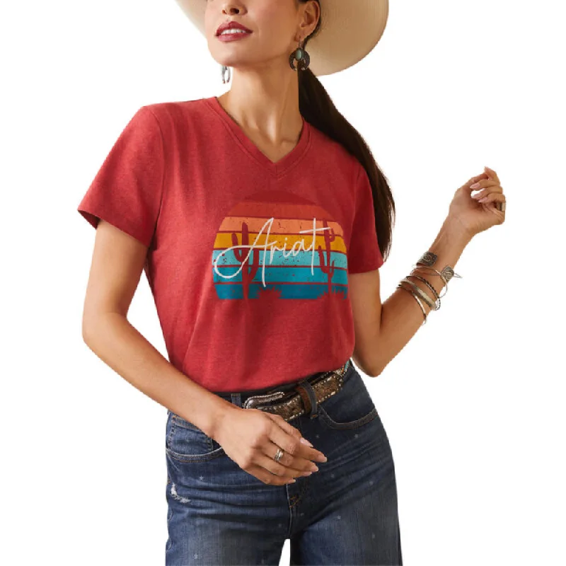 Clip On Blouses for Non Pierced -Ariat Womens REAL Horizon T-Shirt - 10043419