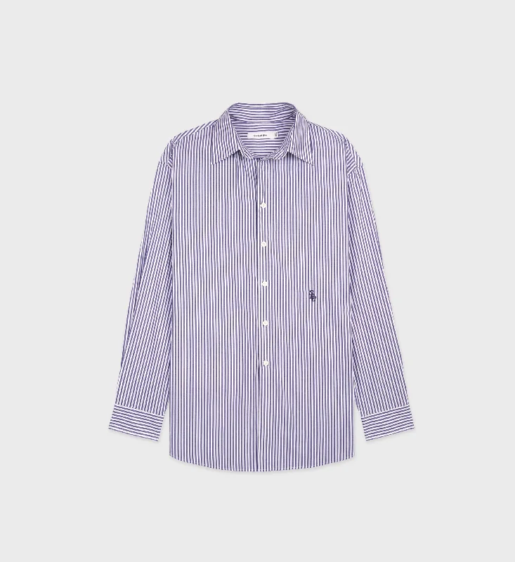 Polyester Shirts for Easy -SRC Oversized Shirt - Navy Striped