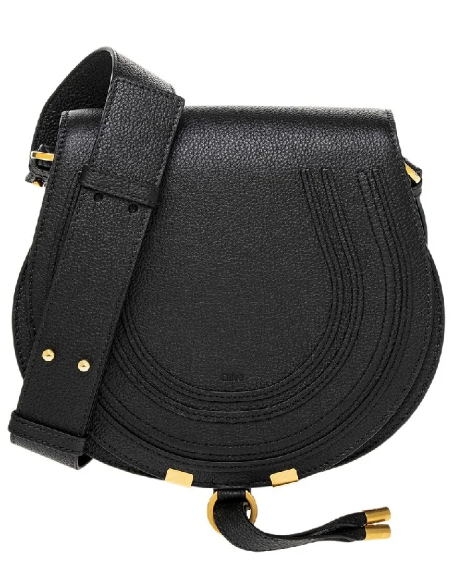 Handle bags with elegant gold-tone hardware -Chloé Marcie Leather Saddle Bag