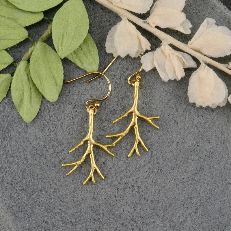 Drop Earrings for Graduation Day -Delicate Branch Earrings