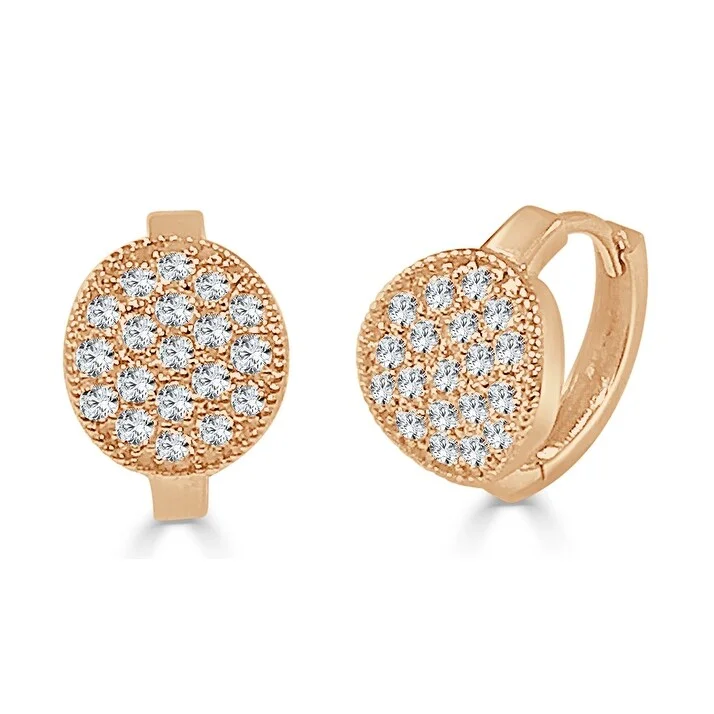 Vintage Drop Earrings with Patina -Joelle Collection Diamond Earrings 14K Rose Gold 5/8ct TDW