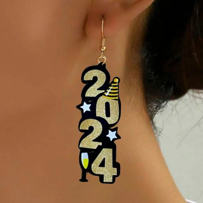 Star Shaped Drop Earrings for Charm -Wholesale 2024 Digital Earrings Female