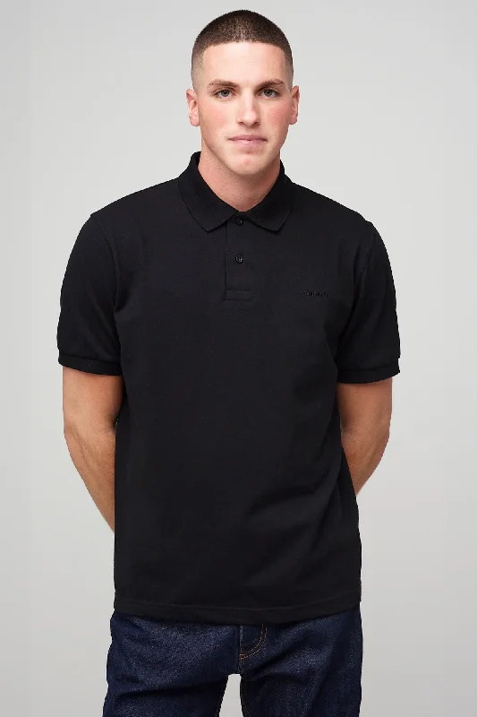 Nickel Free Blouses for Safety -Men's Short Sleeve Polo Shirt - Black