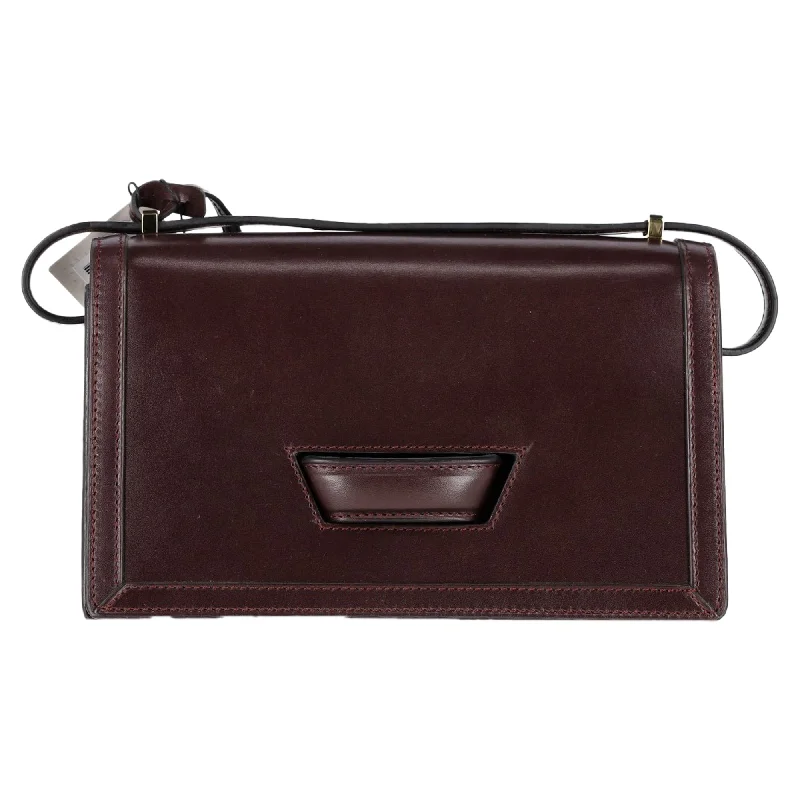 Handle bags with bohemian tassel embellishments -Loewe Medium Barcelona Shoulder Bag in Burgundy Calfskin Leather