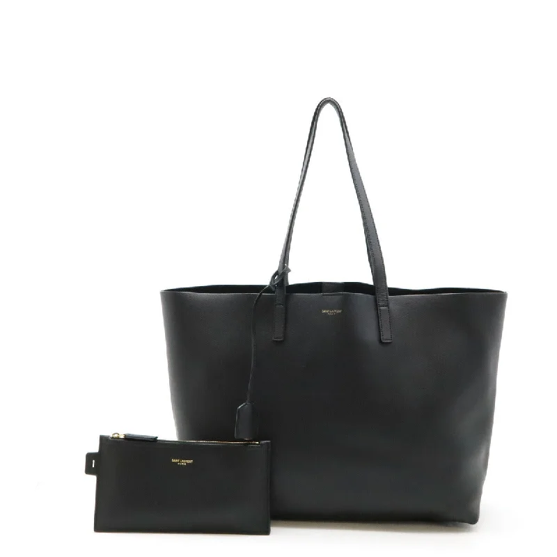 Handle bags with modern logos for branding -Yves Saint Laurent Leather East West Tote Bag