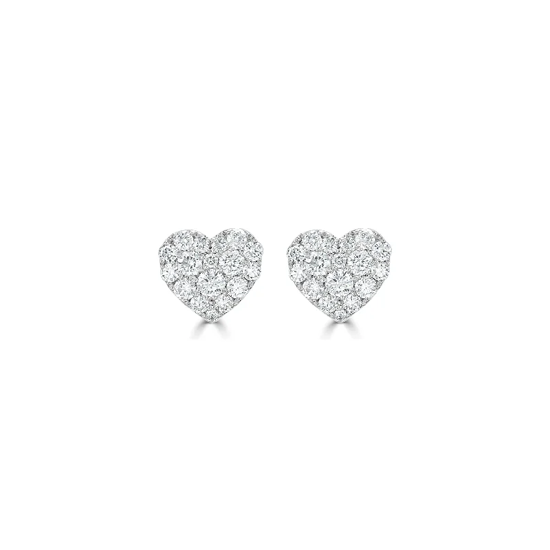 Short Drop Earrings for Subtle -Joelle Collection Diamond Heart Earrings 14K Gold 3/4 CT TDW Earring's