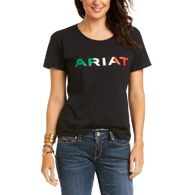 One Shoulder Blouses for Trendy -Ariat Womens Viva Mexico Logo T-Shirt - 10036634