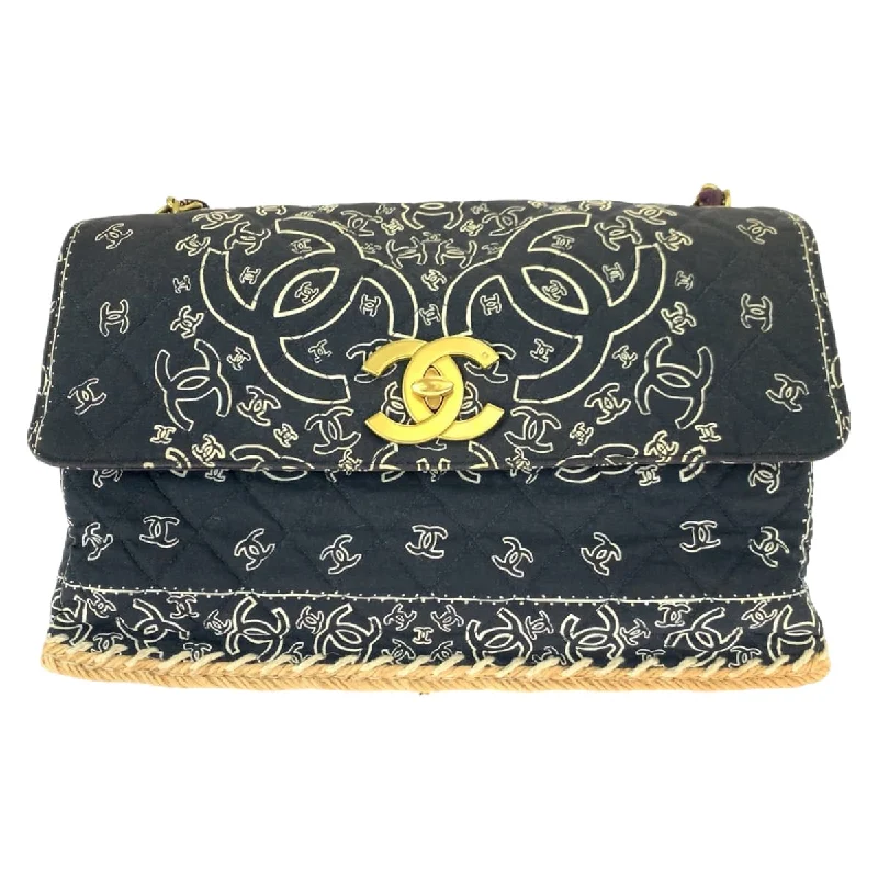 Handle bags with woven fabric for texture -Chanel Vintage Bandana Matelassé Shoulder Bag