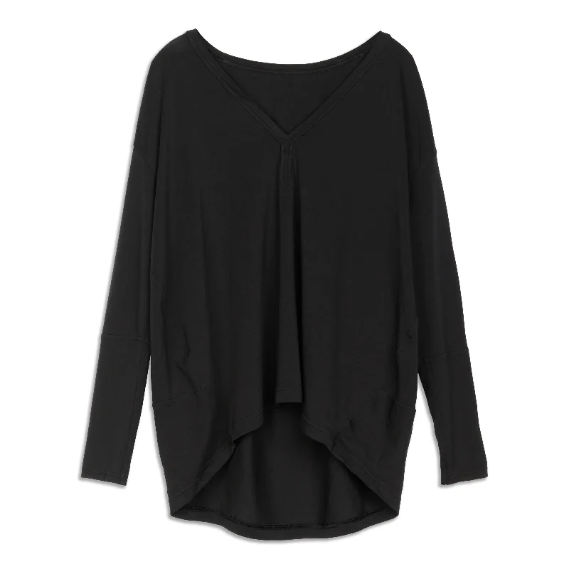 Hypoallergenic Blouses for Sensitive -Back In Action V-Neck Long-Sleeve Shirt - Resale