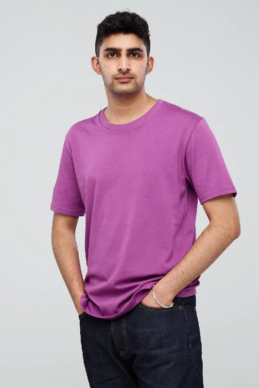 Polyester Shirts for Easy -Men's Short Sleeve T Shirt - Lilac