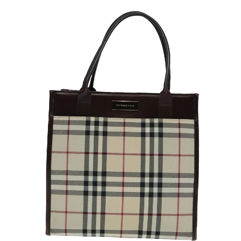 Handle bags with modern cutouts for style -Burberry Nova Check  Canvas Tote Bag (Pre-Owned)