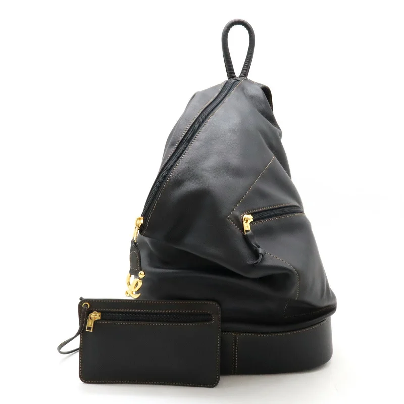 Handle bags with neutral leather for elegance -Loewe Anton Leather Backpack Navy