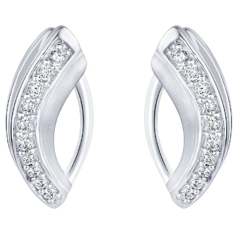 Round Drop Earrings for Classic -Sterling Silver Cubic Zirconia Enchanted Open Marquise Earrings