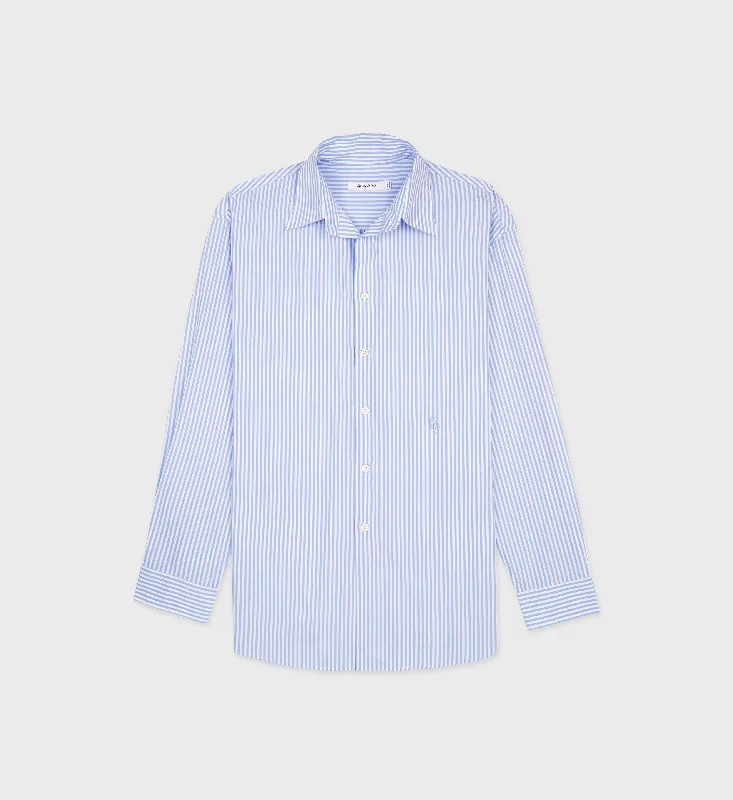 Linen Shirts for Breathable -SRC Oversized Shirt - Periwinkle Striped