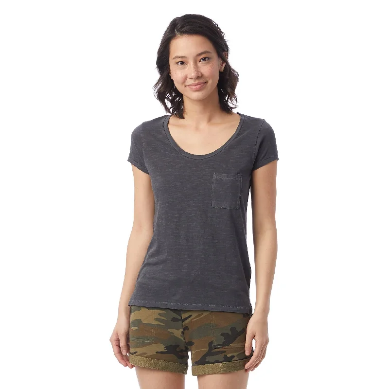 Denim Shirts for Stylish -Favorite Washed Slub T-Shirt (Coal)