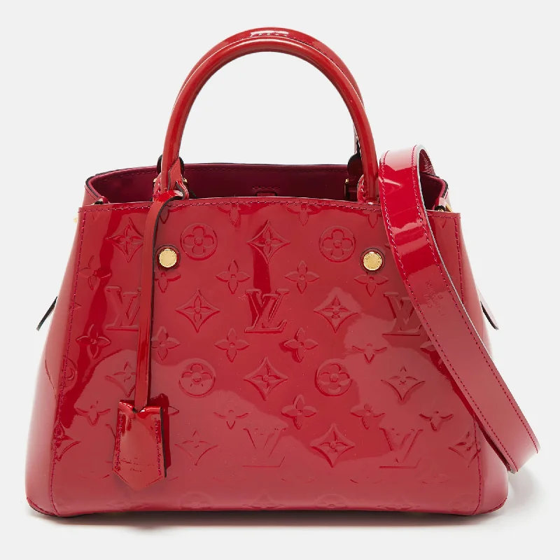 Reversible handle bags offering dual design styles -Louis Vuitton Indian Rose Monogram Vernis Montaigne Bb Bag