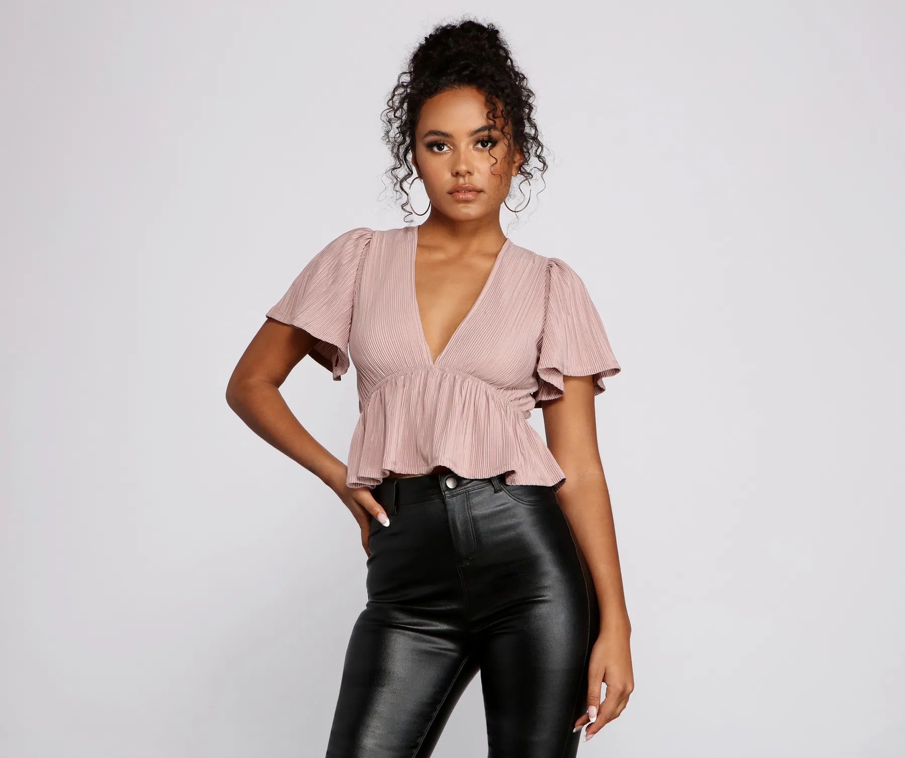 Blouson Blouses for Relaxed -Pleated and Poised Peplum Blouse