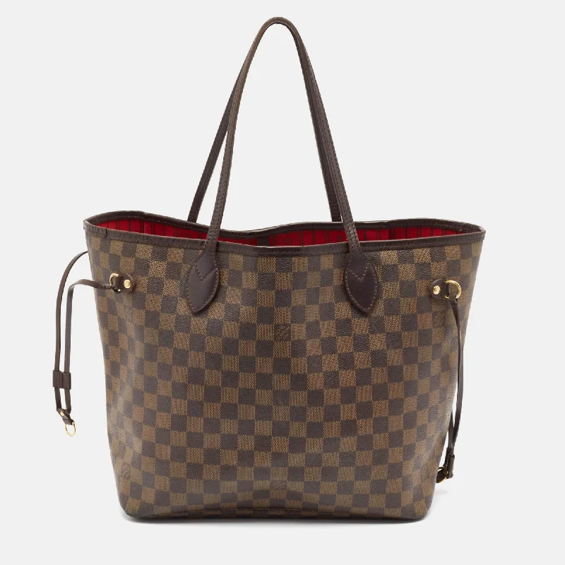 Handle bags with soft linings for protection -Louis Vuitton Damier Ebene Canvas Neverfull Mm Bag