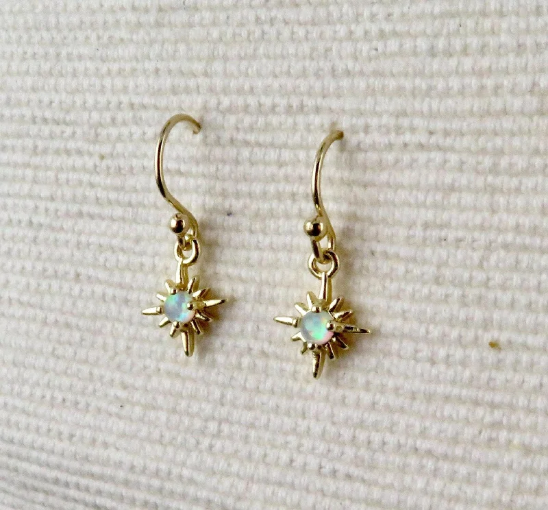 Tarnish Resistant Drop Earrings for Longevity -Mini Opal Starburst Earrings