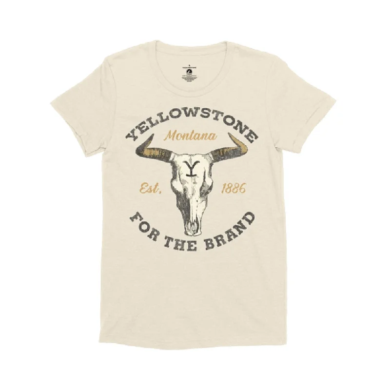 Button Down Blouses for Casual -Yellowstone Womens Cattle Skull T-Shirt - 66-498-118