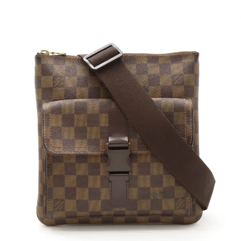 Handle bags with fun slogans for personality -Louis Vuitton Damier Pochette Melville Shoulder Bag