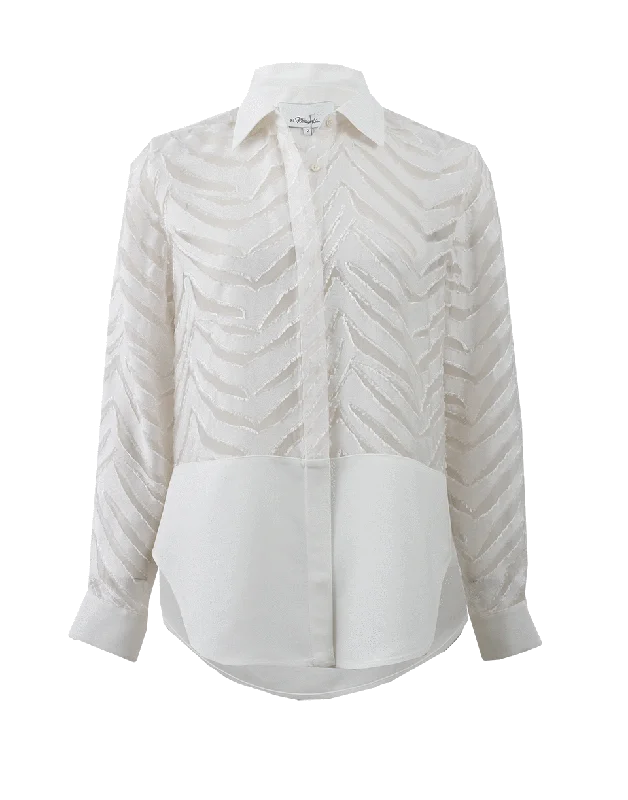 Long Sleeve Blouses for Coverage -Collared Viscose Shirt