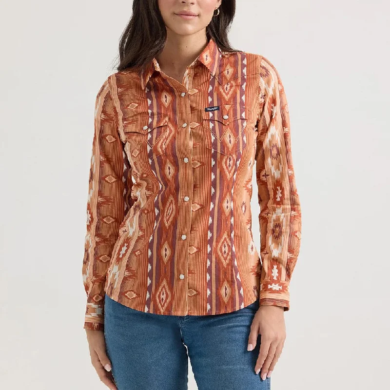 Petite Blouses for Small -Wrangler Womens Checotah Western Shirt - 112361186