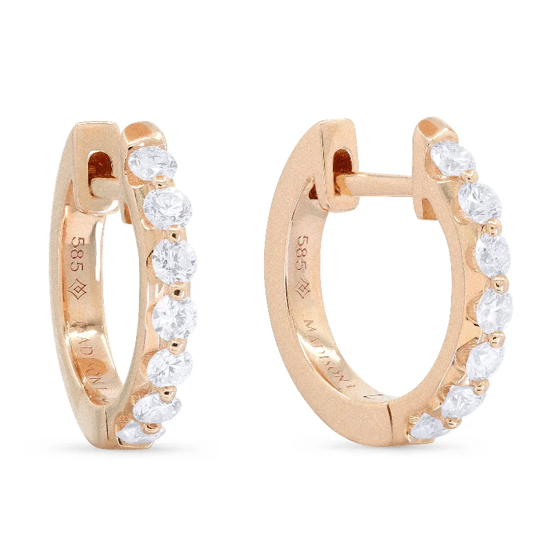 Celtic Drop Earrings with Knotwork -0.54Ct White Diamond Hoops Earrings In 14K Rose Gold