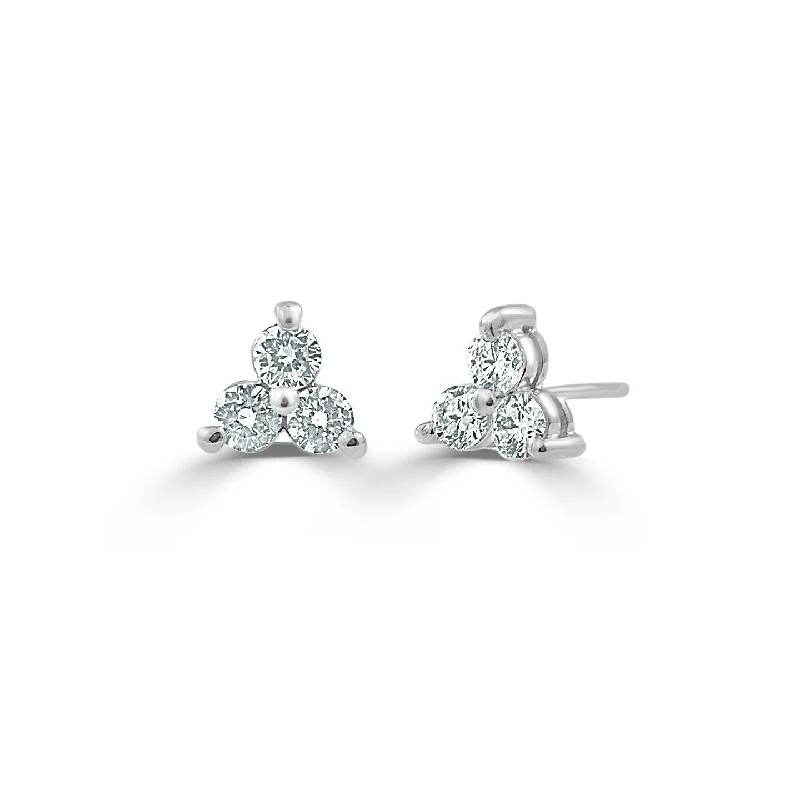 Triangular Drop Earrings for Edge -Joelle Collection Diamond 1/2ct TDW Studs Earrings 14K White Gold