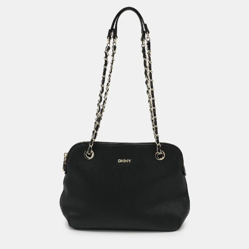 Handle bags with minimalist sleek silhouettes -Dkny Black Leather Dome Satchel