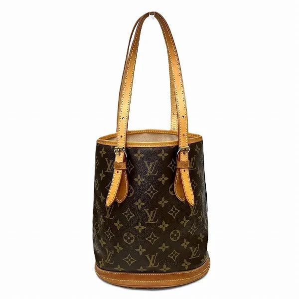 Handle bags with lightweight fabric for ease -Louis Vuitton Monogram Petit Bucket Tote Bag