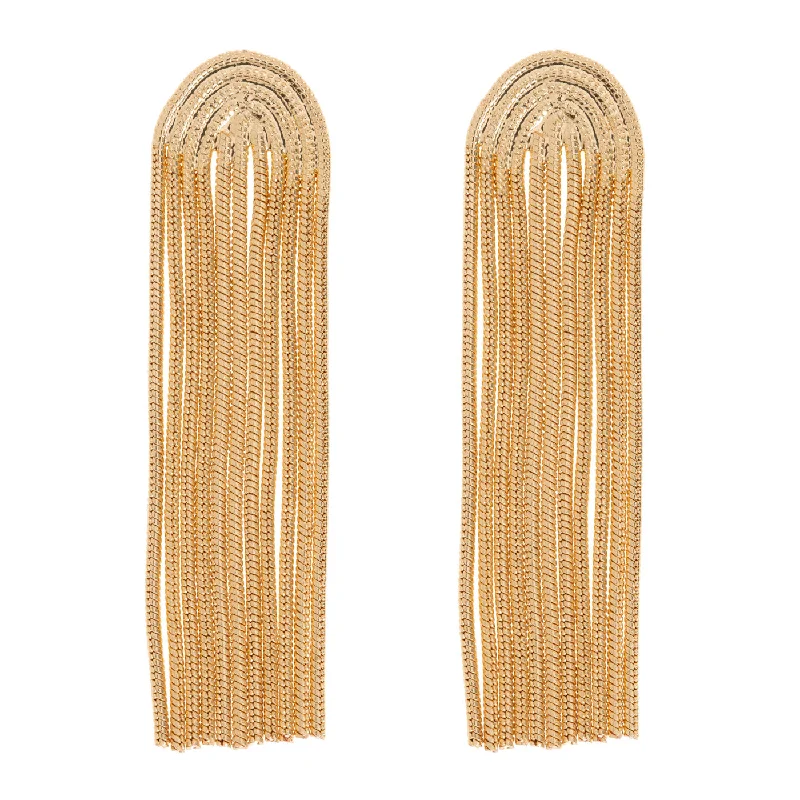 Drop Earrings for Shopping Trip -Lisanne - Long Arched Chain Party Earrings