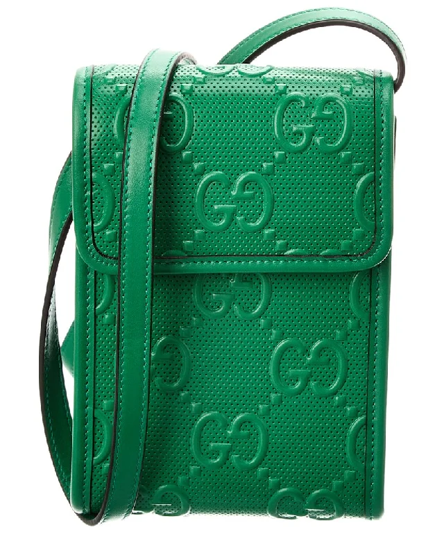 Handle bags with neutral leather for elegance -Gucci GG Embossed Leather Crossbody