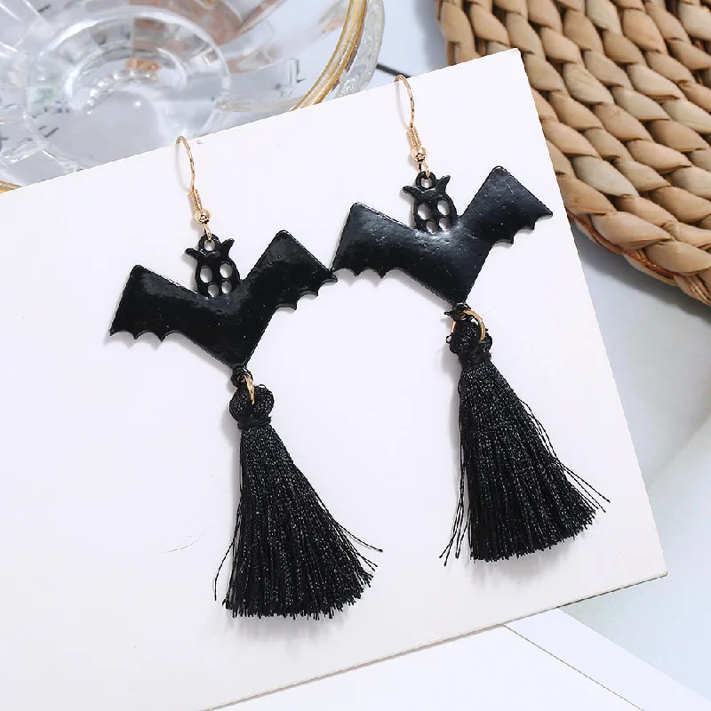 Drop Earrings for Festival Style -Wholesale Halloween Funny Personality Skull Spider Dripping Oil Earrings