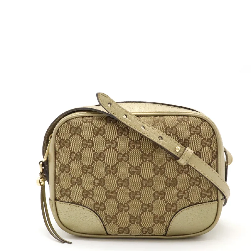 Handle bags with sturdy bases for stability -Gucci GG Canvas Bree Shoulder Bag Khaki Beige