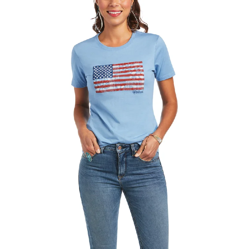 Hippie Blouses with Beads -Ariat Womens Paisley Flag T-Shirt - 10040962