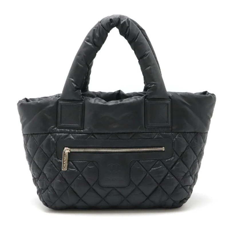 Handle bags with hidden pockets for security -Chanel Coco Cocoon Small Tote Bag Nylon Leather