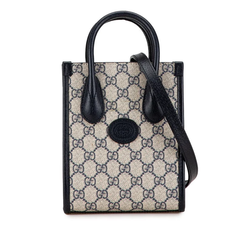 Handle bags with double handles for strength -Gucci GG Supreme Mini Tote Bag