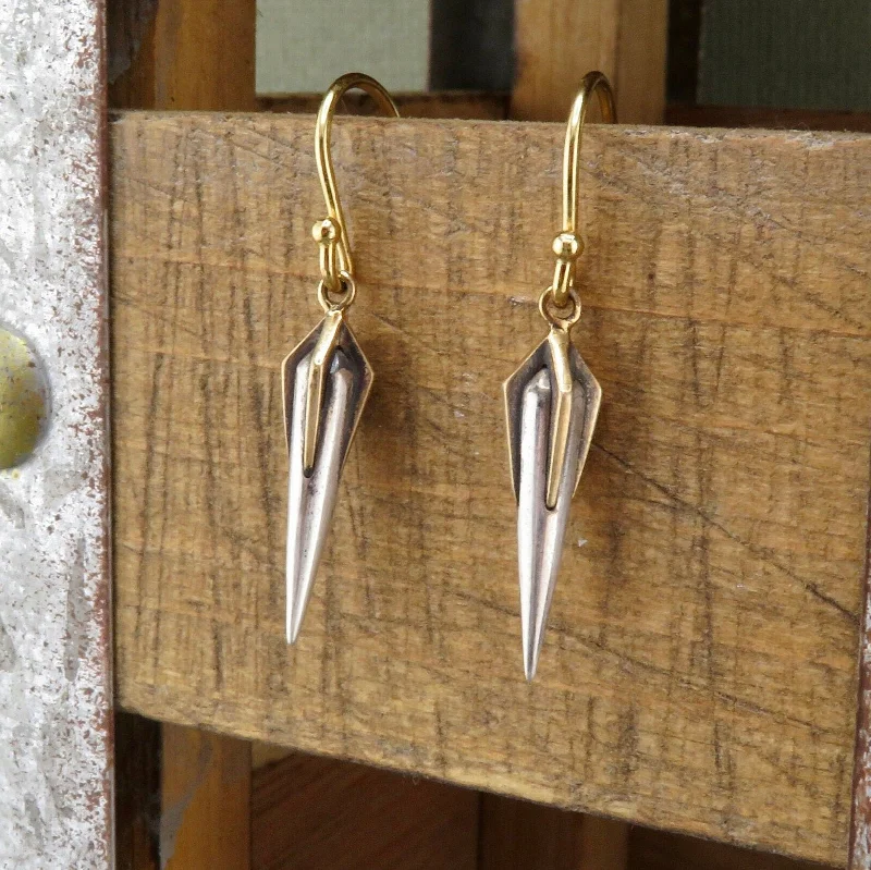 Drop Earrings for Yoga Session -Two Tone Spike Earrings