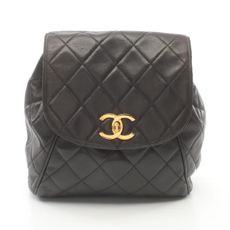 Handle bags with sleek zippers for closure -Chanel Lambskin Matelasse Backpack