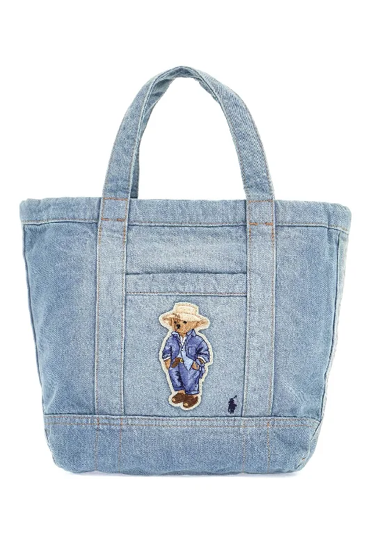 Designer handle bags with luxury logo detailing -Polo Ralph Lauren Small Polo Bear Tote Bag