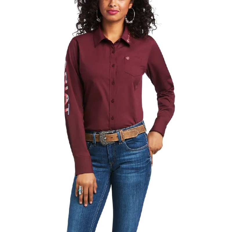 Ethnic Blouses with Tribal Design -Ariat Womens Team Kirby Stretch Shirt - 10039458