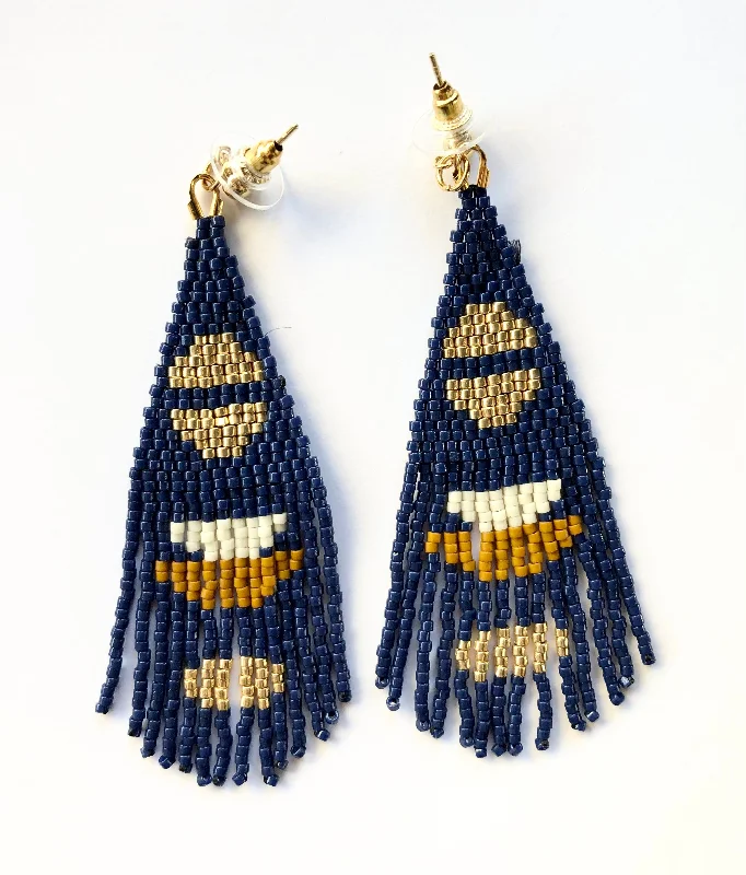 Lead Free Drop Earrings for Health -Boho Half Moon Fringe Earrings