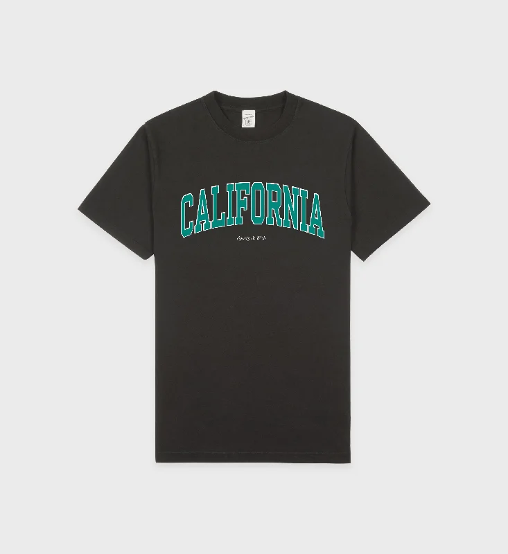 White Blouses for Pure Look -California T-Shirt - Faded Black/Spring Green