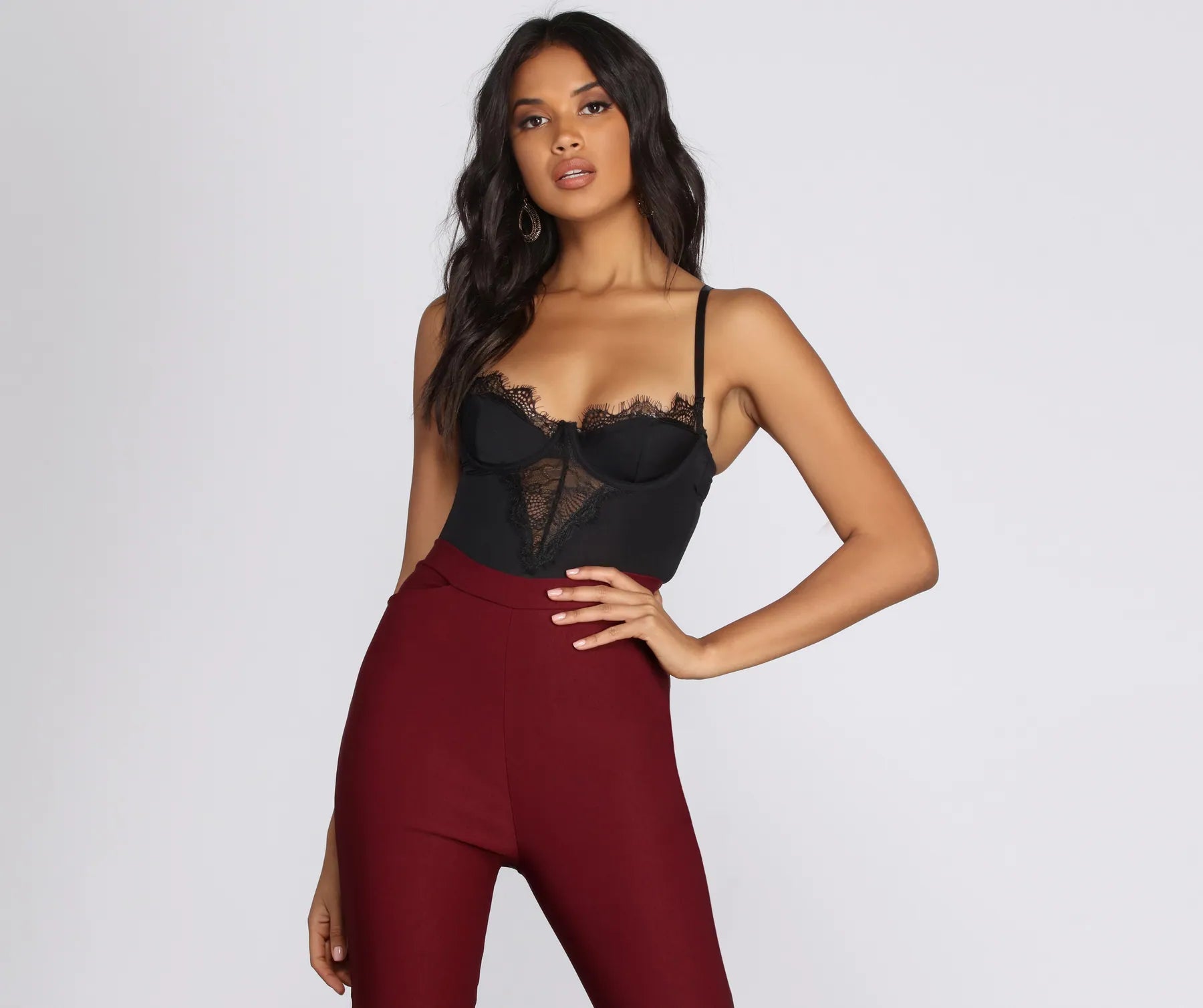 Tight mock-neck top for women with sleek silhouette and trendy style-Seduce Me Bodysuit