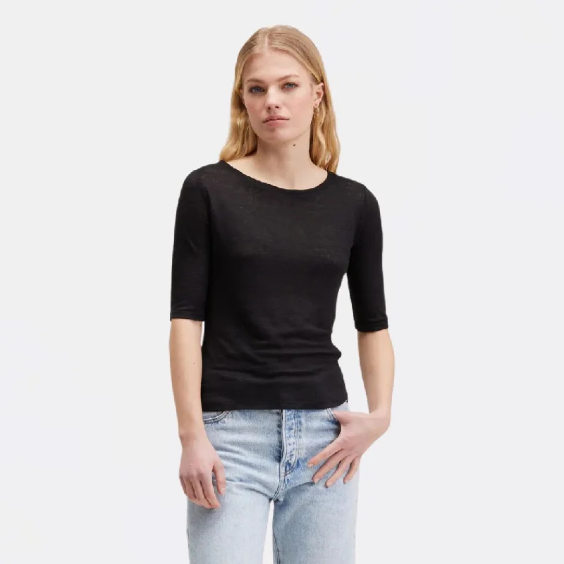 Nursing Blouses for Mothers -Seas T-Shirt (Off Black)