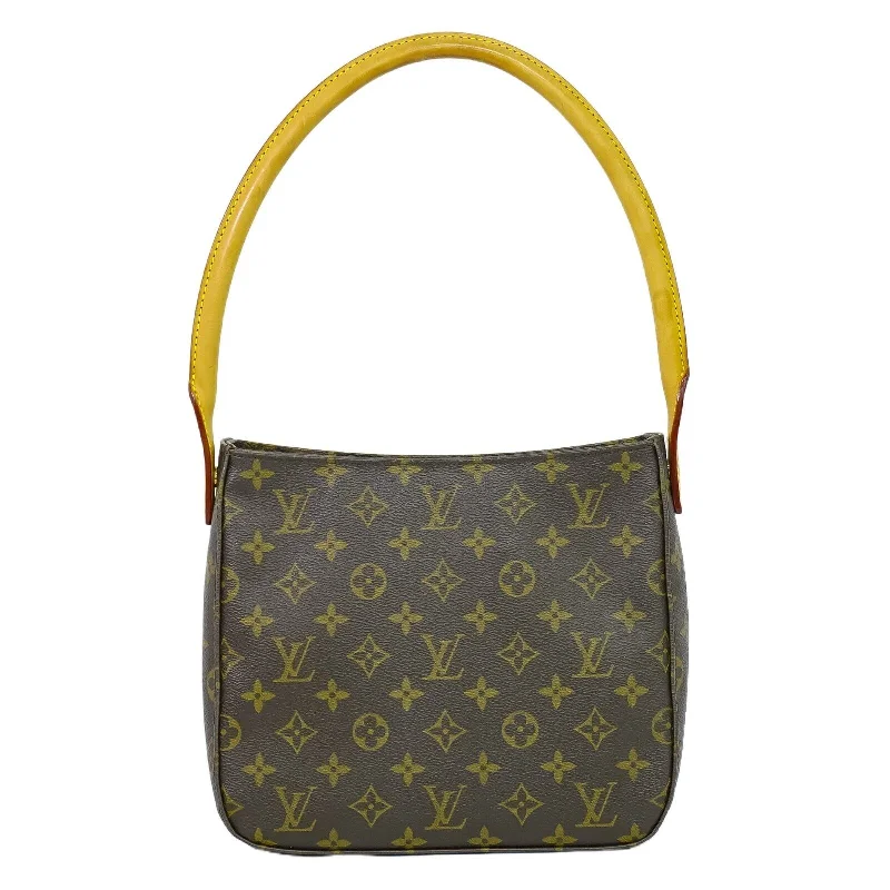 Handle bags with expandable sides for flexibility -Louis Vuitton Looping Mm  Canvas Shoulder Bag (Pre-Owned)